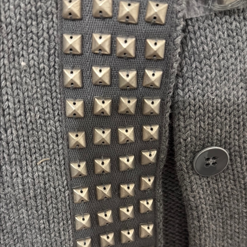 J. Crew Gray Cardigan with Studded Detail - Picture 3 of 5